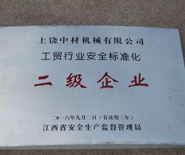 工貿行(hang)業安全标(biao)準化二級(ji)企業